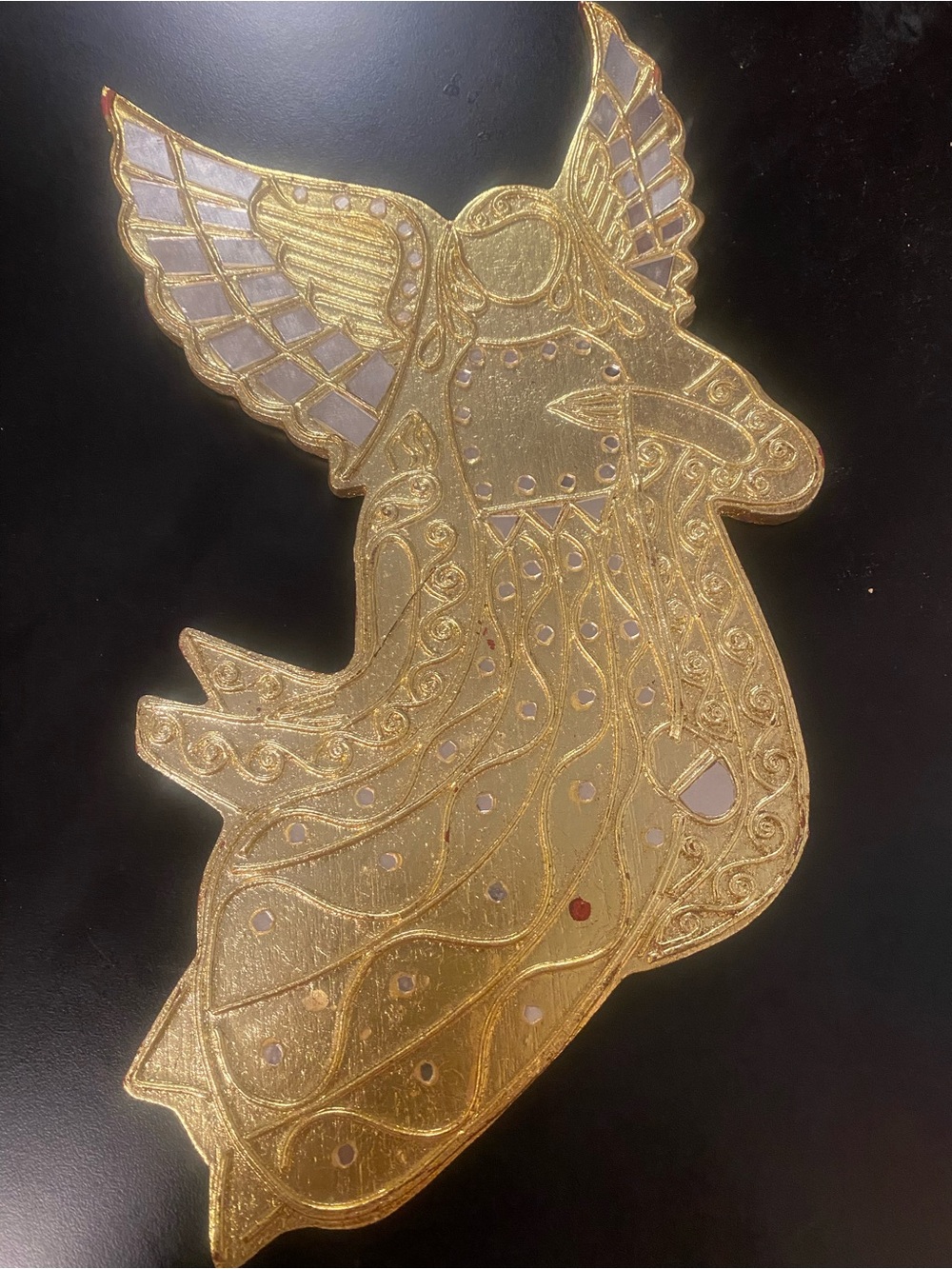 Gold Embroidered Angel Applique